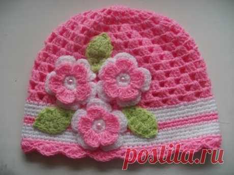 Gorro tejidos a crochet para bebe de verano
