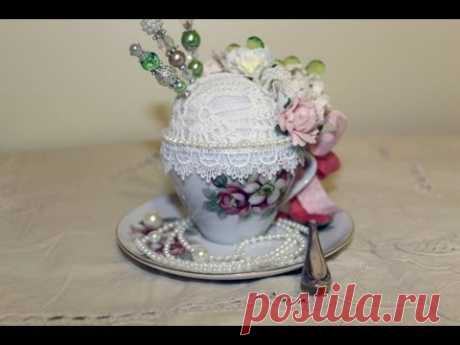 Altered Teacup Pin Cushion, Card, Tag and Simple Invites - Project Shares - YouTube