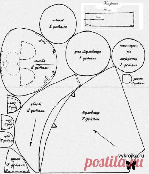Игрушка "Кошка" » Бесплатные выкройки одежды, игрушек на выкройка.ру Страница 0