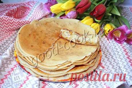Блины с жареными грибами. Рецепт приготовления
