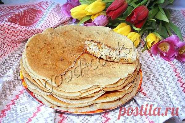 Блины с жареными грибами. Рецепт приготовления