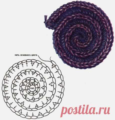Плед из спиральных цветов