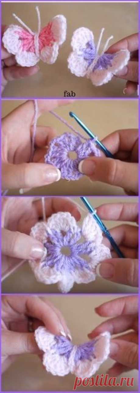 DIY Crochet 3D Butterfly Free Pattern-Video