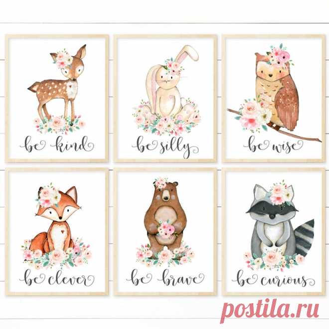 Printable Nursery Art. Pink Peach and Teal Nursery Wall Art. | Etsy