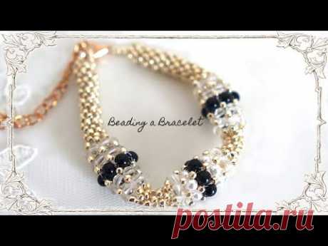 Beaded Jewelry Making｜Prismatic Right Angle Weave Bracelet ビーズステッチ プリズマティックライトアングルウィーブブレスレットの作り方