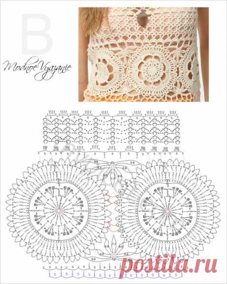 Топик круглыми мотивами - Crochet Modnoe Vyazanie