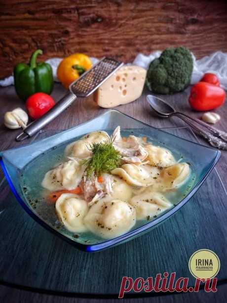 КУРИНЫЙ СУП С СЫРНЫМИ ПЕЛЬМЕНЯМИ
