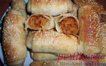 Рецепт: Слоеные пирожки с капустой на RussianFood.com