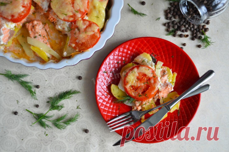 Горбуша с картошкой в духовке рецепт с фото пошагово и видео - 1000.menu