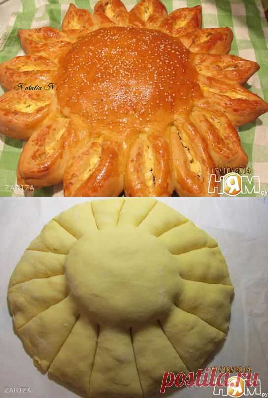 Пирог с курицей и фетой "Солнышко" - Рецепт с пошаговыми фотографиями - Ням.ру