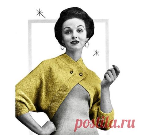 Vintage Knitting Pattern 1950s Cross Over Bolero by 2ndlookvintage