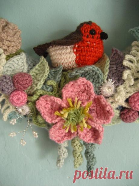 &quot;зимний венок&quot; от Lucy крючком. МК