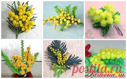 Как сделать мимозу своими руками. Мастер-классы