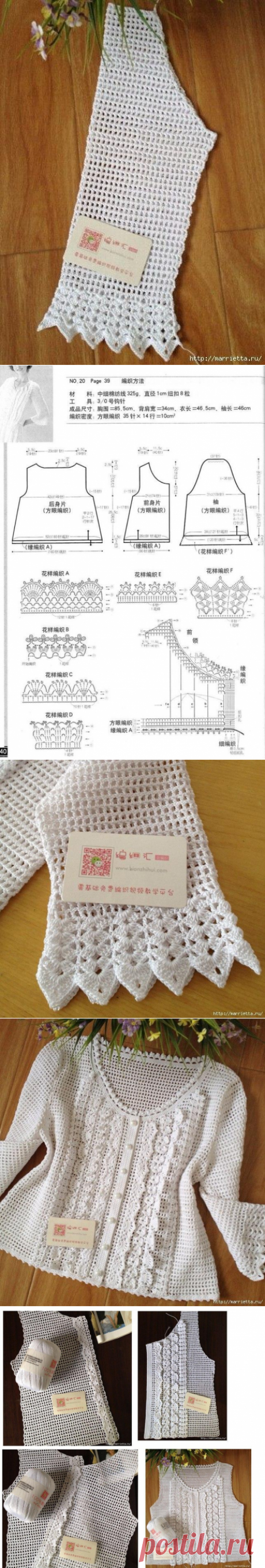 ​Очень нежная белая кофточка — Сделай сам, идеи для творчества - DIY Ideas