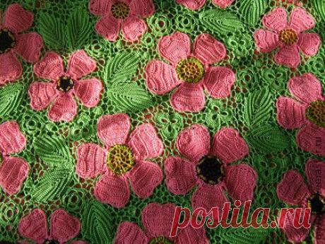 &quot; Дивная весна&quot; - вязание,крючком,ирландское кружево,цветочные мотивы