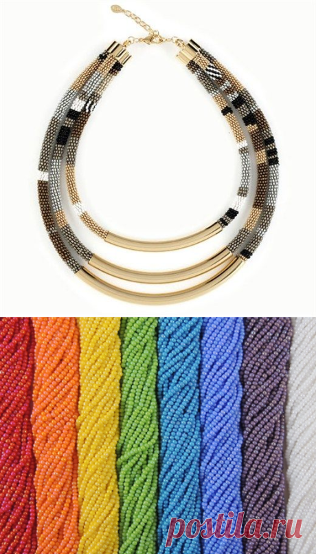 УКРАШЕНИЯ В ДЕТАЛЯХ: Inspiration. Beaded Necklace. / Вдохновение. Бисерное ожерелье своими руками. Колье со срезом аметиста.