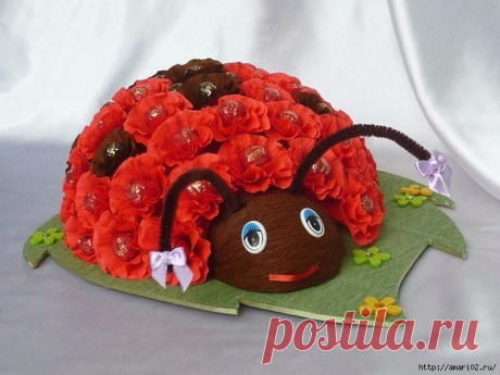 КОНФЕТНАЯ БОЖЬЯ КОРОВКА НА ПОДАРОК.