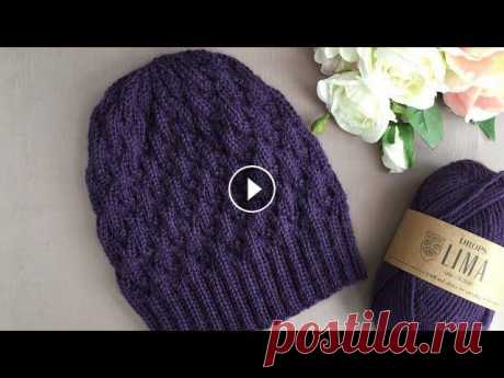 ВЯЗАНАЯ ШАПКА СПИЦАМИ ДЛЯ ВСЕХ ВОЗРАСТОВ&quot;BLUEBERRY HAT&quot; KNITTED HAT Пряжу я заказывала тут - merinosoff.ru На ОГ 55-56см. Нам понадобится 2 моточка пряжи с метражом в 50 гр 100 метров. круговые спицы номер 3.5 и чулочн...