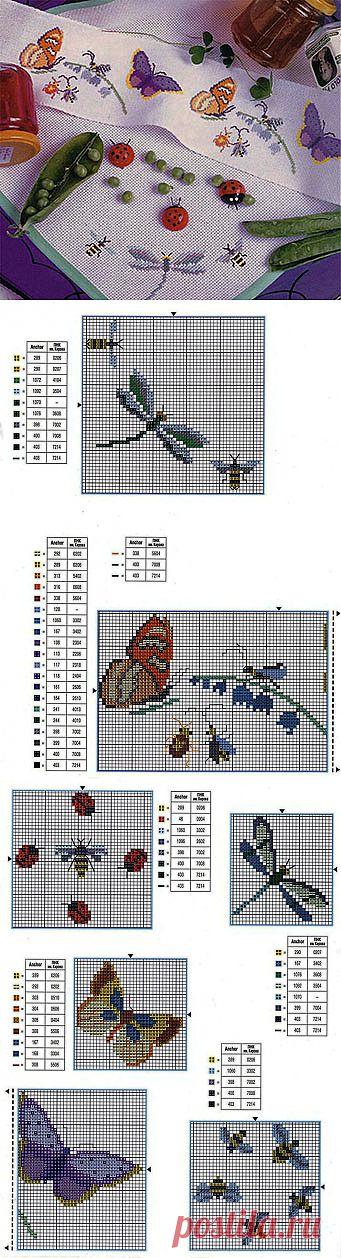 Вязание и вышивка, рукоделие - Волшебные палочки - Статьи: Бабочки, стрекозы и другие насекомые