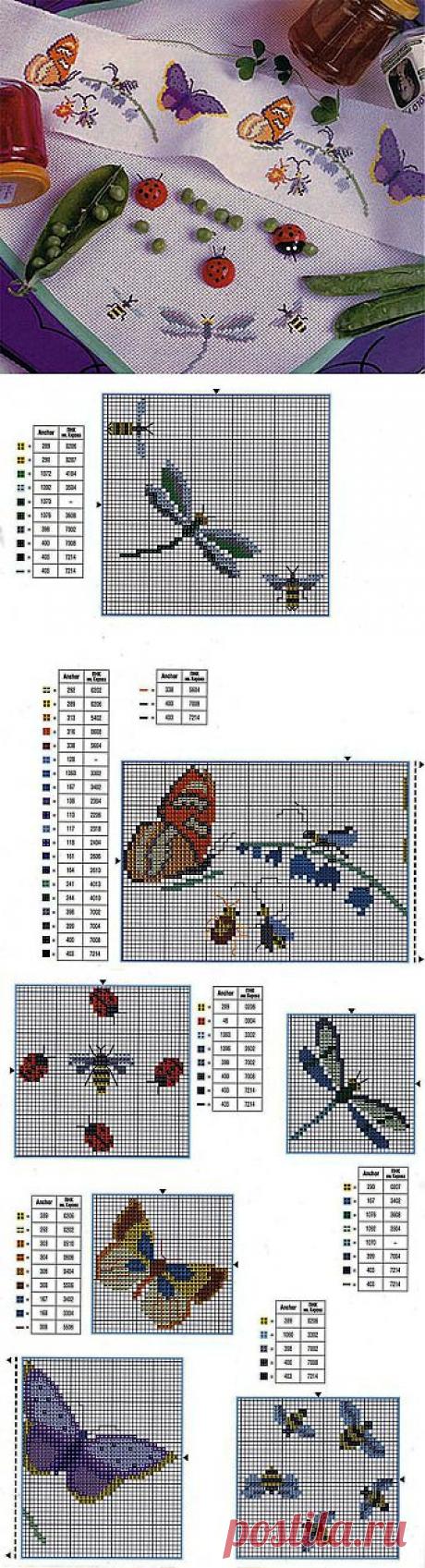 Вязание и вышивка, рукоделие - Волшебные палочки - Статьи: Бабочки, стрекозы и другие насекомые