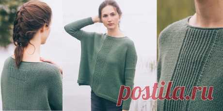 Свободный пуловер Dalton Свободный пуловер с удлинённой спинкой, описание. Пуловер украшенный скрещенной резинкой, с боковыми разрезами и удлинённой спинкой.