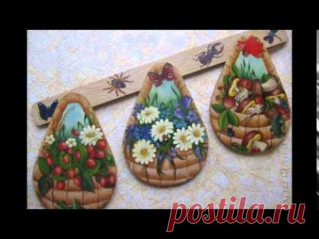 Красивые рисунки на резделочных досках. Разделоные доски из дерева, украшенные декупажем, рисунками