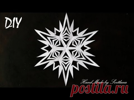 Снежинка из бумаги Как вырезать снежинки Схема Snowflakes from paper Schneeflocke aus Papier