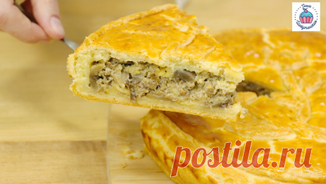 Пирог с мясом и грибами, из песочного теста! По вкусу напоминает пирог Киш, только закрытый | Ольга Шобутинская | Дзен