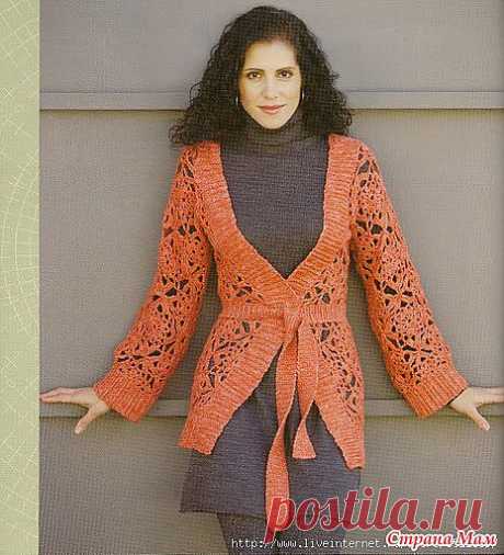 Кардиган крючком.: Дневник группы &quot;ВЯЗАНАЯ МОДА+ ДЛЯ НЕМОДЕЛЬНЫХ ДАМ&quot; - Страна Мам