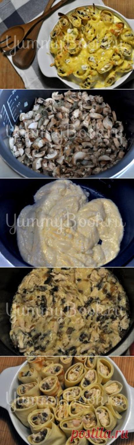 Блины с курицей и грибами - пошаговый рецепт с фото