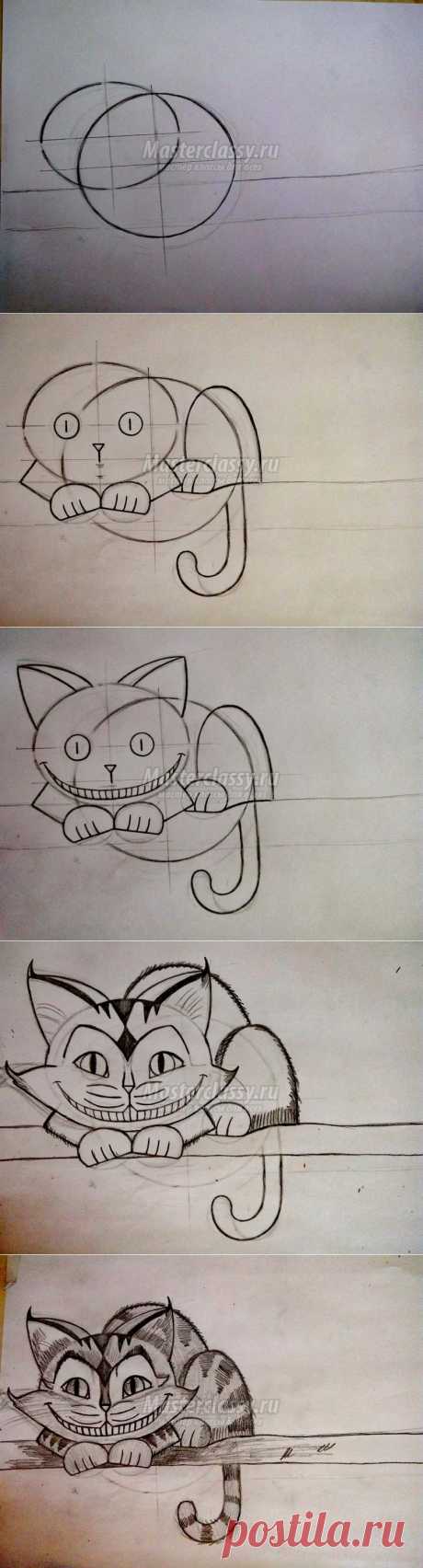 Как нарисовать чеширского кота: пошаговый мастер-класс с фото
