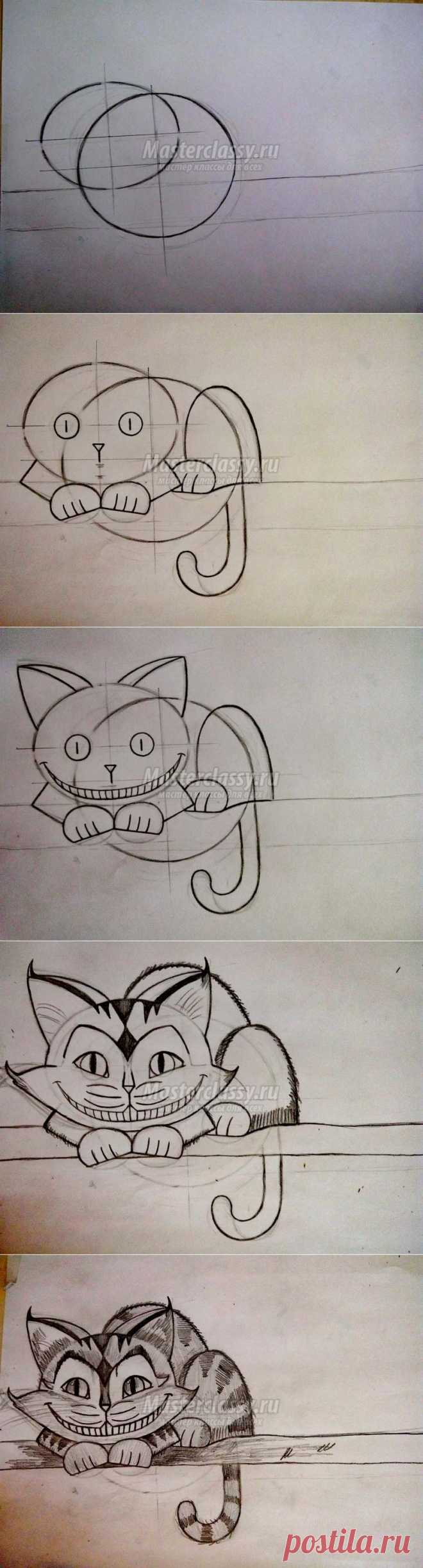 Как нарисовать чеширского кота: пошаговый мастер-класс с фото