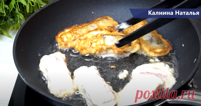 Жареная рыба в луковом кляре: