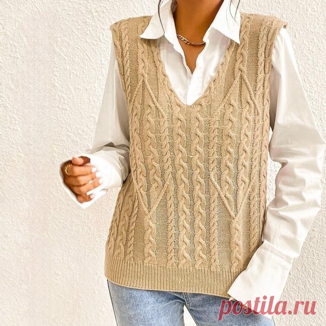 Стильные вязаные безрукавки — выбирайте модель, к которой я составлю схему | Вяжем вместе! | Дзен