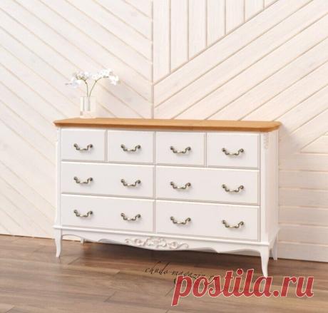 Большой комод из натурального дерева с 8-мью ящиками – слоновая кость/ясень купить по цене 89 800 руб. в Москве — интернет магазин chudo-magazin.ru
