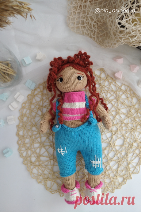СХЕМА ВЯЗАНИЯ КУКЛЫ АНЮТА. Мастер клаас кукла спицами.knitting tutorials, knitted toys, toys amigurumi, amigurumi toy pattern, toys knitted pattern