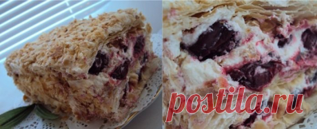 ЗАМЕЧАТЕЛЬНЫЙ ВИШНЁВЫЙ МИЛЬФЕЙ СО СЛИВКАМИ — БЫСТРО И ВКУСНО