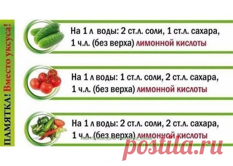 Памятка для заготовок!