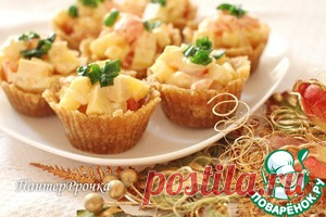 Сырный салат в супер-быстрых тарталетках