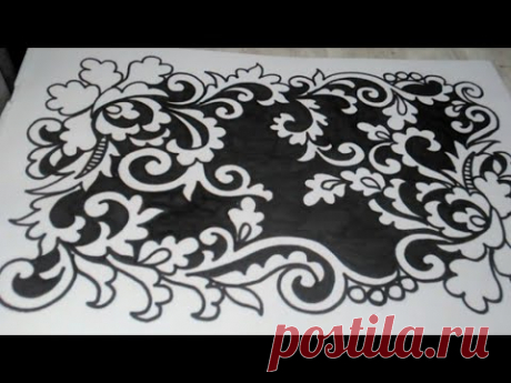 MENGGAMBAR BUNGA ORNAMEN UNTUK CARPET YANG CANTIK