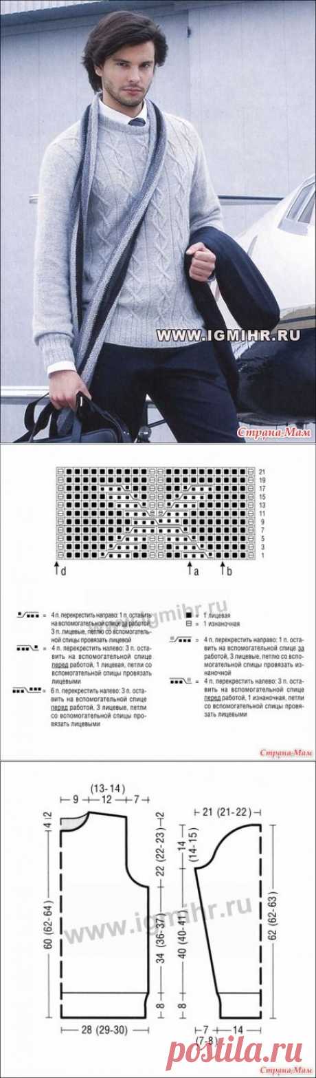Мужской пуловер - Вяжем вместе он-лайн - Страна Мам