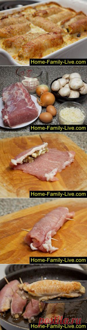 Крученики - пошаговый фоторецепт - мясные рулеты с начинкой