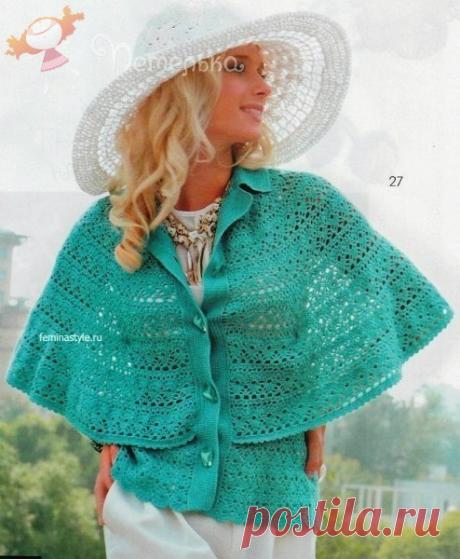 Яркая стильная накидка-пончо крючком / Интересное в IT