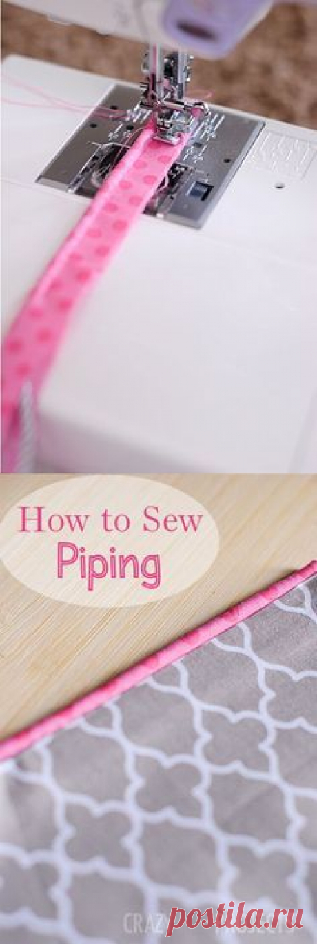 How to Make Your Own Piping - I confess, I have NEVER been able to use this foot for piping; I think I'll give it another try!