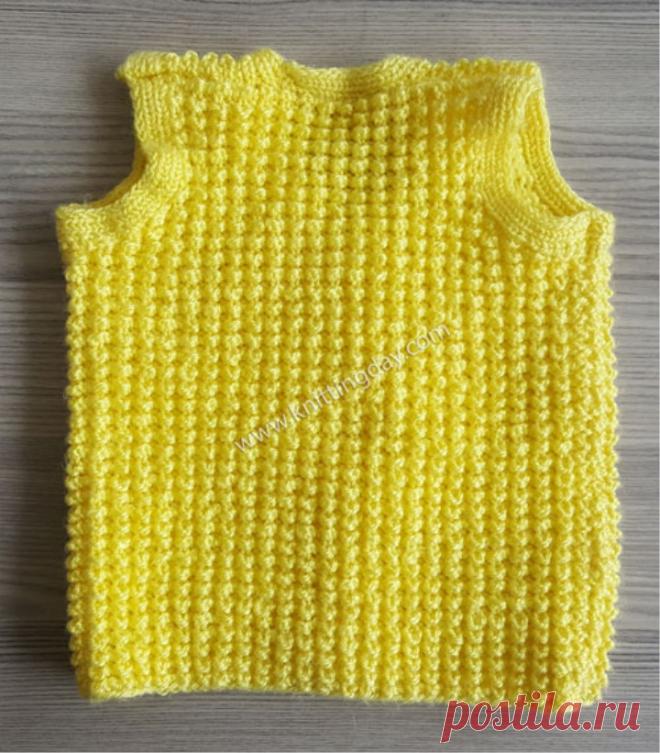 Baby yellow vest crochet homemade