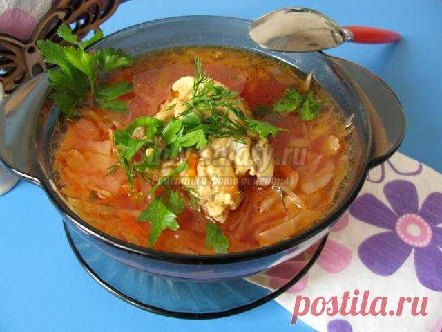 Красный борщ с курицей. Рецепт с пошаговыми фото