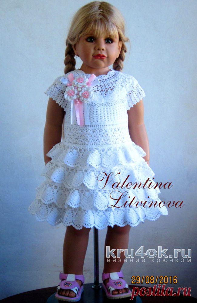 Детское платье крючком. Работа Валентины Литвиновой