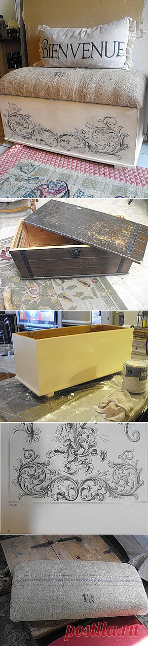 Как сделать пуфик в винтажном стиле