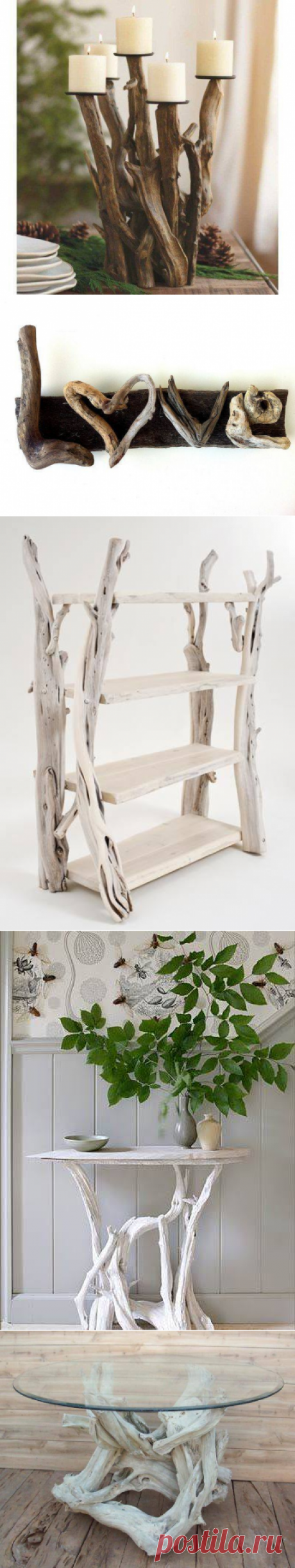 Интересные идеи с корягами для декора