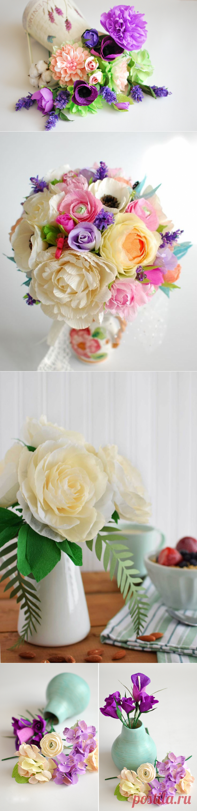 Цветы из гофрированной бумаги с конфетами: 75+Идей (Фото)
